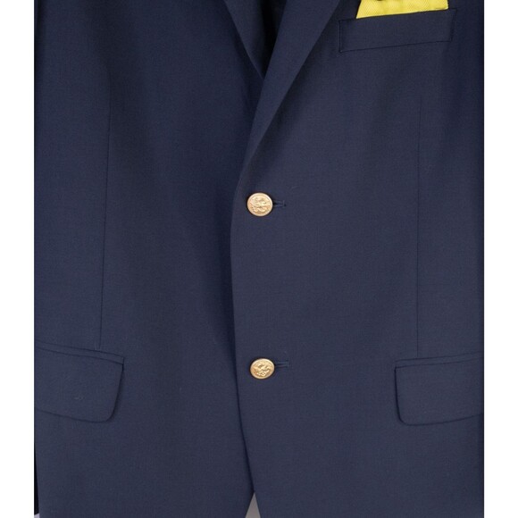 JOSEPH ABBOUD Boys 18R Gold Button Navy Blue Sport Coat Suit Jacket Wool Blend - Picture 3 of 13